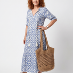 Ottoline | Tassel Tie Neck Printed Midi Dress
