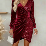 BRIAR | SHIMMERING V-NECK MIDI DRESS